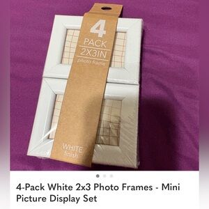 New 4-Pack White 2x3 Photo Frames